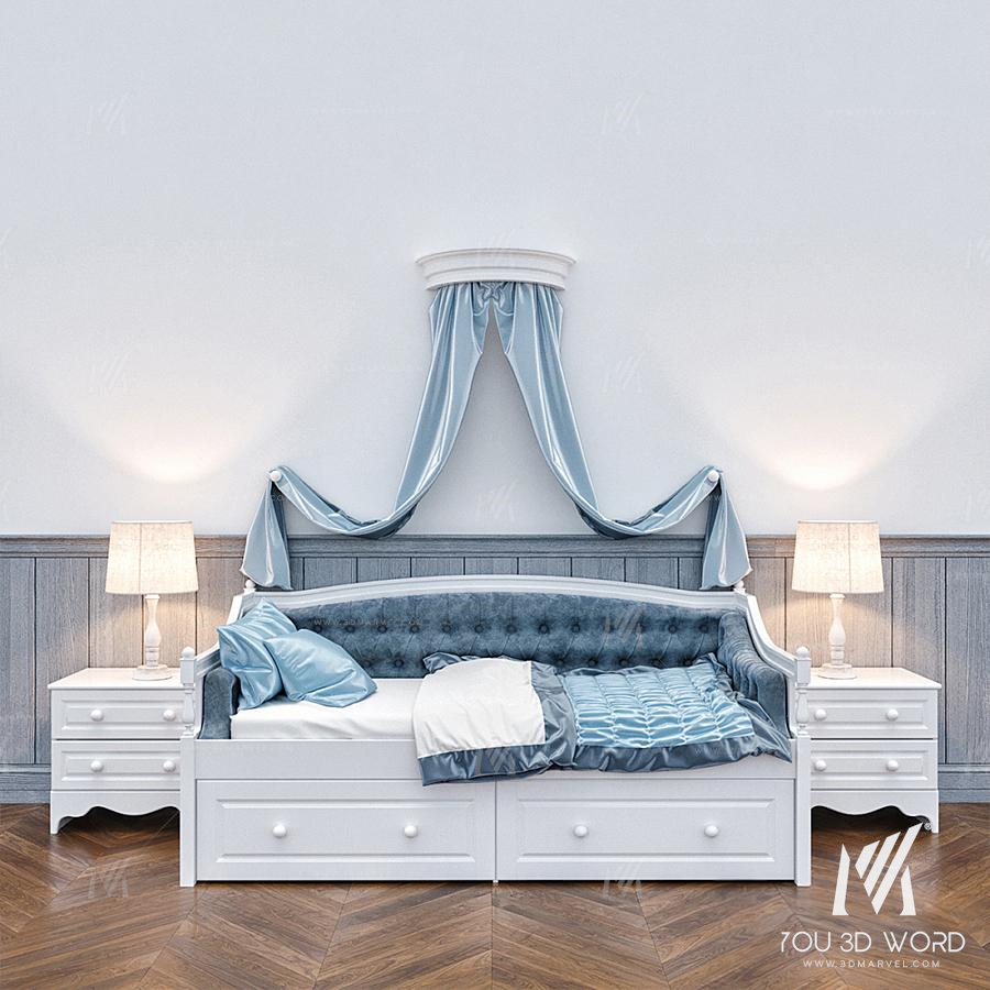 Children's bed with canopy
